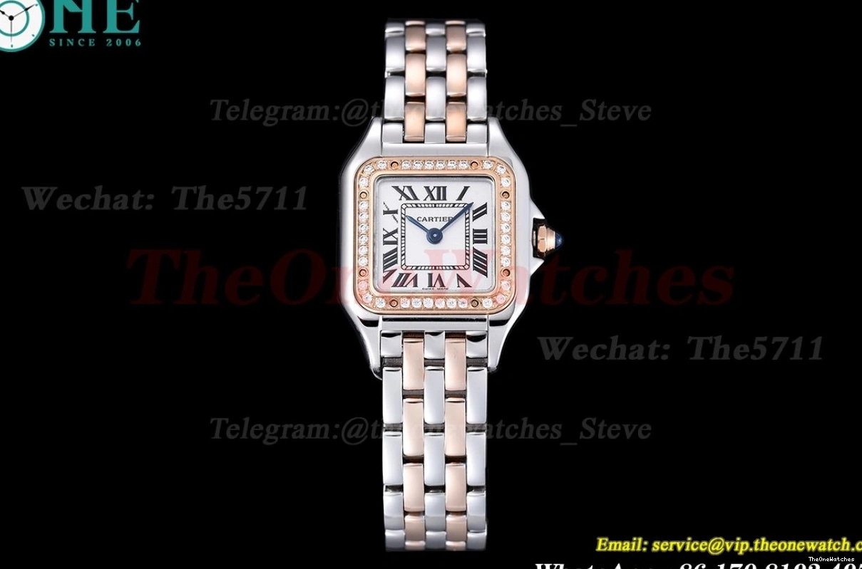 Secrete Ladies RG Dia 8848F Swiss White Panthere 22mm SS De Qtz Dial 0517